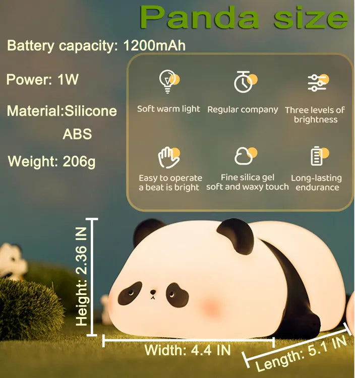 Lumini® Squishy Panda LED Night Light.