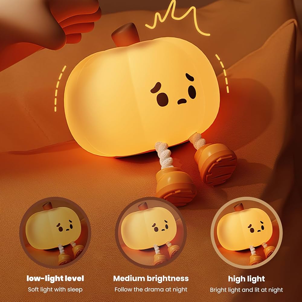 Lumini® Squishy Pumpkin LED Night Light.