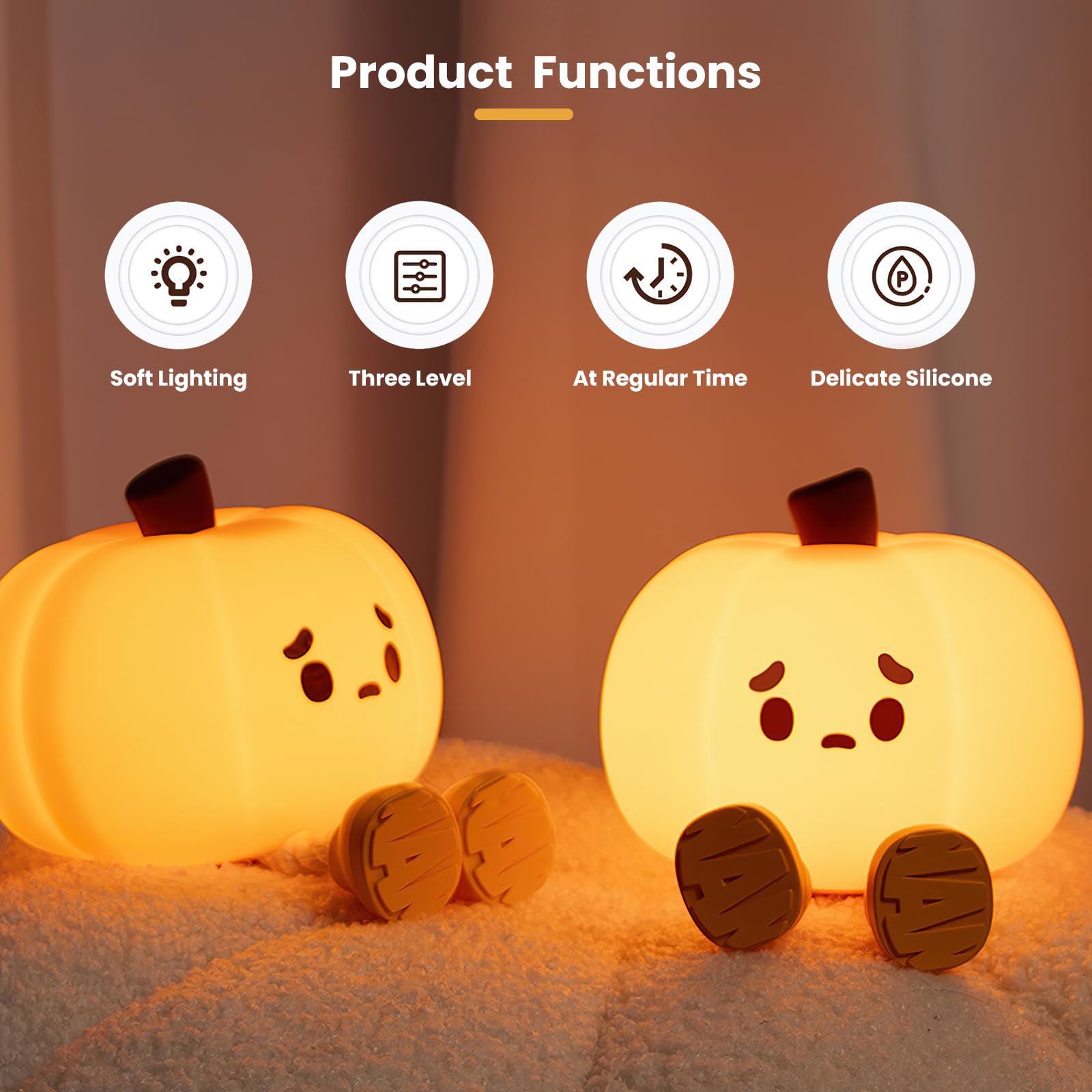 Lumini® Squishy Pumpkin LED Night Light.