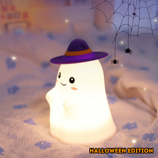 Lumini® Squishy Ghost with Witch Hat LED Night Light.