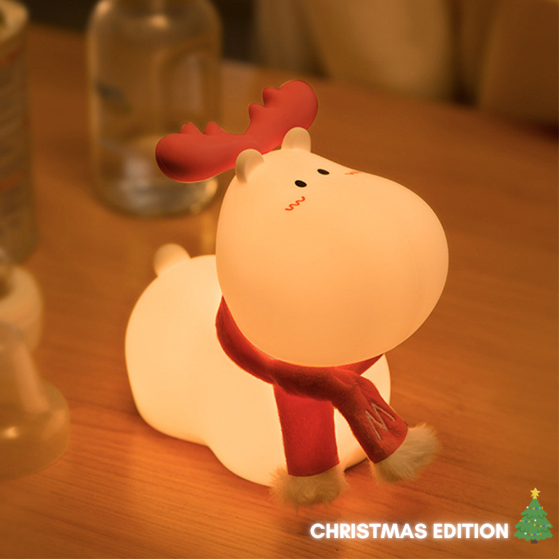 Lumini® Squishy Christmas Deer LED Night Light.