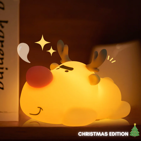 Lumini® Squishy Mischievous Reindeer LED Night Light.