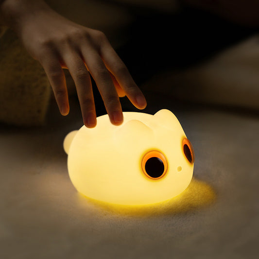 Lumini® Squishy White Cat LED Night Light.