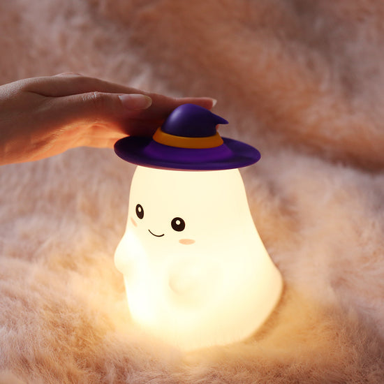 Lumini® Squishy Ghost with Witch Hat LED Night Light.