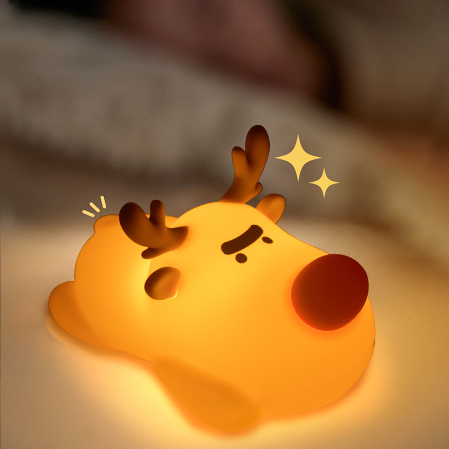 Lumini® Squishy Mischievous Reindeer LED Night Light.